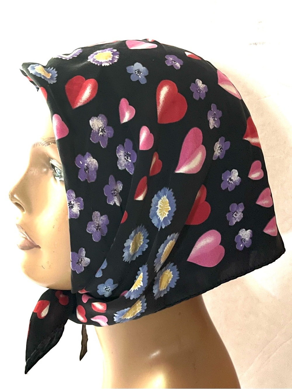 Echo Vintage Silk Hearts Square Scarf